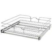 Rev-A-Shelf 21 in x 20 in Single Pull-Out Basket, Standard, Chrome