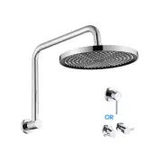 Decaura 10" Rain Shower Head Set Gooseneck Shower Arm with Mixer Taps Chrome