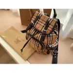 巴寶莉雙肩包 BURBERRY MEDIUM書包THE RUCKSACK後背包格子布拼皮手提包 博柏利 背包