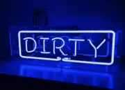 Dirty Acrylic Box 14" Neon Light Sign Lamp Wall Decor Artwork Real Glass