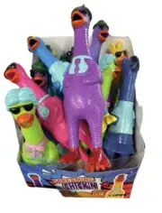 12 Happy Farm 9” RUBBER CHICKEN SQUEAK Screaming Sound Squeeze Dog Toy Novelty