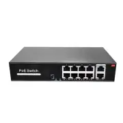 PoE Network Switch 10/100m Power Injector 8 Port + 2 Port Power Over Ethernet