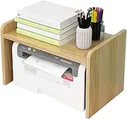 Printer Stand,Wood Desktop Printer Shelves Printer Stand for Desk,Desk Organizer,for Fax Machine Scanner Files Books(Yellow,45x30x30cm)