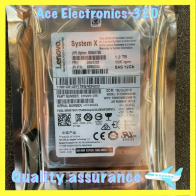 Lenovo / IBM 00WG700 00WG704 00WG701 1.2TB 12G 10K SAS 2.5" G3HS HARD DRIVE A