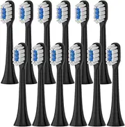 NWHEJIRM Replacement Brush Heads, Compatible For Xiaomi Mijia T301 T302 T501 /501CSonic Electric Toothbrush Head Soft Bristle Nozzles(T301-302-BK-12Pcs)