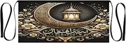 [Joitme] Ornate Crescent Lantern Gold Cooking Aprons for Men, Short Apron with Pockets, Chef Aprons for Women with Pockets, Ornate Crescent Lantern Gold