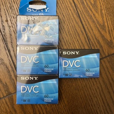 Sony DVC Digital Video Cassette 4 Pack Mini DV 60 Min Premium Tapes DVM60PRR New