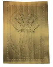 (5 Pack) Pie Safe Tin - Antique Brass - Vertical Wheat Stalks (STL-VWAB)
