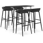 5-Piece Bar Set Dining Table Barstool Stools Counter Chairs 4-Seater Scandi Desk