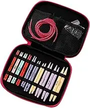 XEGZLH 10Pairs Colorful Circular Knitting Needle Set with Zippered Case, Colorful Interchangeable Knitting Needle 3.75mm-10mm
