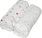 SILLY BILLYZ Muslin Swaddle Wrap, Girl, White (Pack Of 2)