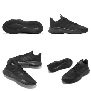 【adidas 愛迪達】慢跑鞋 Alphaedge + 男鞋 黑 全黑 緩衝 運動鞋 環保 入門款 愛迪達(IF7290)