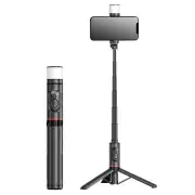 Q12S Portable Wireless bluetooth Phone Telescopic Selfie Stick Tripod with Filling Light Multifunctional Mobile Phone Gi