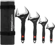 Adjustable Wrench Plumbing Heavy Duty Shifter Spanner Wide Tool 4Pc Set