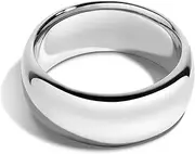 [Tioneer] Sterling Silver Plain Dome Wedding Band for Men and Women, Made In USA - Custom Text Personalized Ring, 3mm - 8mm Width, Size 4-13