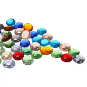 Glass Beads,36pcs Flat Glass Transparent Colorful Mixed 0.44lbs Glass Pebbles
