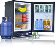 SMETA Upgrade 40L Propane Compact Refrigerator 240V 12V Freightliner Cascadia Truck Gas Mini fridge RV Can Cooler Camper 41L, 1.45 Cu.Ft