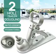 GALVANISED TRAILER HITCH 2 HOLE QUICK RELEASE COUPLING SILVER 50MM 2000kg
