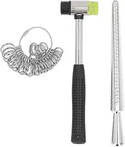 MUNEFE Metal Ring Measurement Tool, Ring Sizer Mandrel Set, Ring Sizer Measuring Tool for Fixing and Adjusting Rings