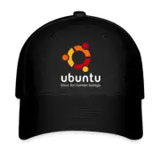 Ubuntu Linux Logo Black Hat Twill Cap Baseball Cap Size S/M & L/XL