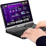 GPD Pocket 4 [AI 370-64GB+2TB] Modular Handheld Laptop PC Notebook 8.8" 2560x1600 Rotating Screen Tablet PC Computer Win 11 Home OS 180 Degrees Rotation AI PC
