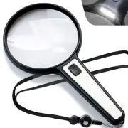 Large Magnifying Glass with Light for Reading,4.5INCH Lens,3X,6X Handheld Mag...