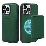 ZUSLAB for Apple iPhone 15 Pro Max Case Magnetic Detachable Card Holder Wallet Shockproof Heavy Duty Protective Cover (2023) - Green