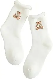 [HACODAN] Warm Winter Socks for Women Kawaii Cute Y2K Plush Socks Sherpa Thicken Fleece Fuzzy Japanese Fluffy Socks