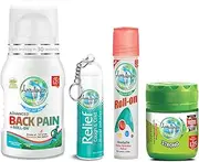 KICK OUT PAIN COMBO 2- Amrutanjan Back Pain Roll on 50 ml, Faster Relaxation Roll on 10 ml, Relief Nasal Inhaler and Strong Pain Balm Double Power 8 ml