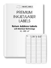 800 Sheets 64000 Labels BLACKOUT 1.75x0.5 FAST PEEL 80UP Return Address Labels
