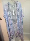 NWT women's summer open front cardigan Woven Heart Size One Size light blue