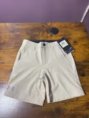Under Armour Amphibious Shorts Youth Boys 4 Desert Sand Golf Outdoor UPF 50