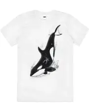 Meanwhile in a Whale Ocean Sea Nature Cotton T-Shirt Unisex Tee White - White