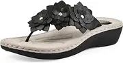 [CLIFFS BY WHITE MOUNTAIN] White Mountain Women's Content Floral Sandal, Lt Pink/Smooth, 7.5
