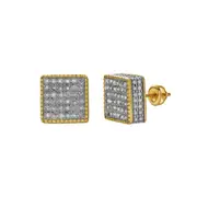 LuvMyJewelry Caloroso 10K Yellow Gold Diamond Unisex Earrings - 0.25 Cts at Nordstrom One Size