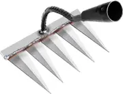 Garden Rake - Traditional Carbon Steel Rake, Teeth Rake, for Weeding/Detangling/Sowing 5 Steel Teeth (Without Stick)