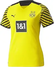 [PUMA] Women's BVB Home Shirt Replica W W Sponsor Shirt, Womens, Shirt, 759041, Cyber Yellow Black