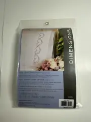 Dimensions Stamped Pillowcases for Embroidery Rose Hearts Standard Set of 2 NEW