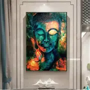 Buddha Statue Buddhism Canvas Print Painting Home Room Wall Art Picture Decor