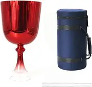 Electroplated Red-colored Quartz Singing Bowl, 6.5 Inch 432Hz For Stress Relief, Buddhist Sound Therapy, With Carry Case And Acrylic Striker(G Note)