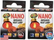 Zoo Med 2 Pack of Nano Infrared Heat Lamps, 40 Watt