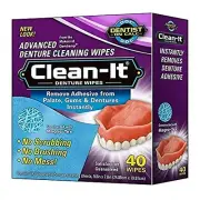 CLEAN IT DENTURE CLEANING WIPES IN RETAIL BOX