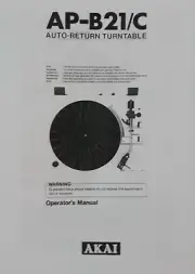 AKAI AP-B21/C Auto Return Turntable Operating Instruction - USER MANUAL