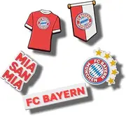 [Crocs] Jibbitz FC Shoe Charms, Bayern FC, 5 Pack