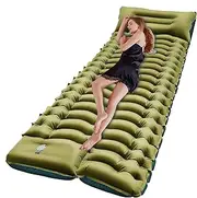 Camping Mattress | Inflatable Sleeping Pad - Built-in Foot Pump, Portable Air Bed Travel Supplies for Backpacking Hiking Traveling Picnic