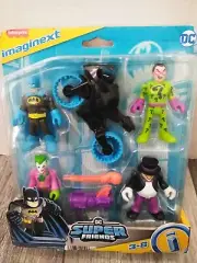 Fisher Price DC Super Friends Imaginext: Batman w/Bike, Riddler, Joker & Penguin