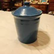 Fiesta HLC Blue Peacock Blue Medium Canister 9" Tall to Top of Lid