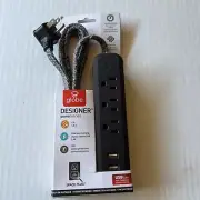 Globe Designer Power Series Space Plug . 6ft/USB Fast Charging/ 300 Joules New