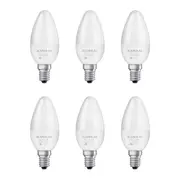 6x Sansai Home LED 425lm Screw Light Bulb C37 5W E14 Candle Warm White 3000K