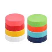 8 Pcs Colored Plastic Mason Jar Lids for Wide Mouth Mason Canning Jars Cup